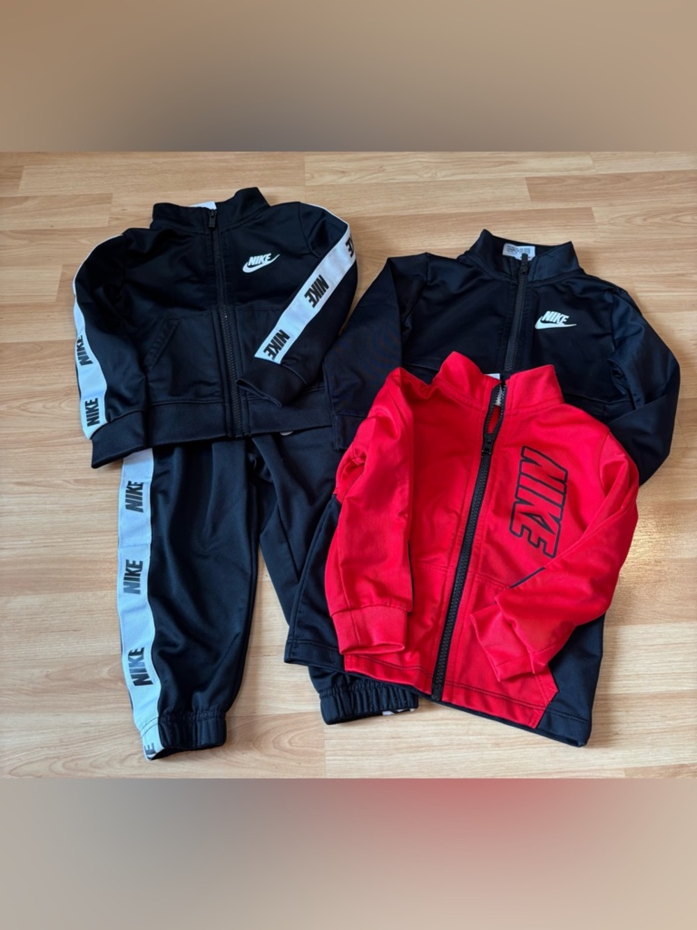 Nike Kids Tracksuit Jacket and Pants Set - Black & Red